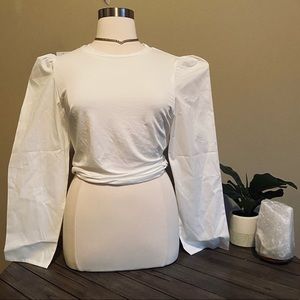 PRETTYLITTLETHING PLUS puff sleeve blouse NWT